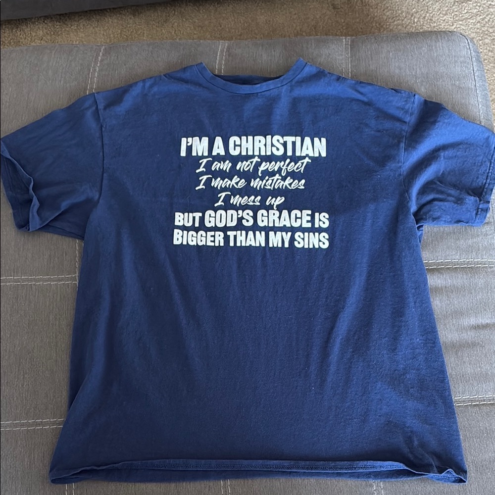 DELTA Blue Christian Graphic T-Shirt. XL